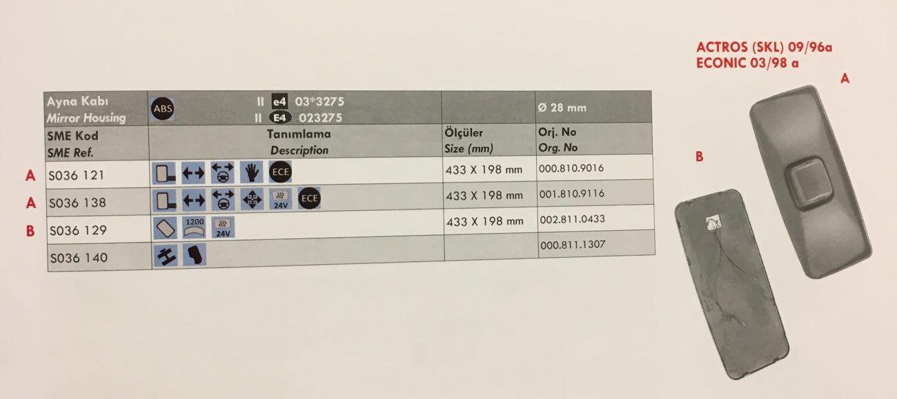 VMPG-18552 - 036129 Mirror Glass | VMP Spares