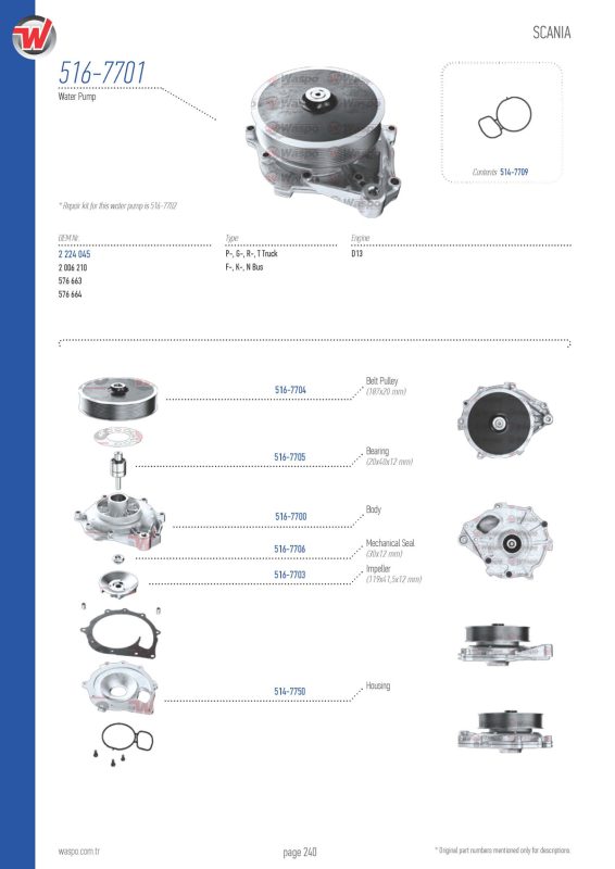 VMPG-78122 - 516-7701 Water Pump | VMP Spares