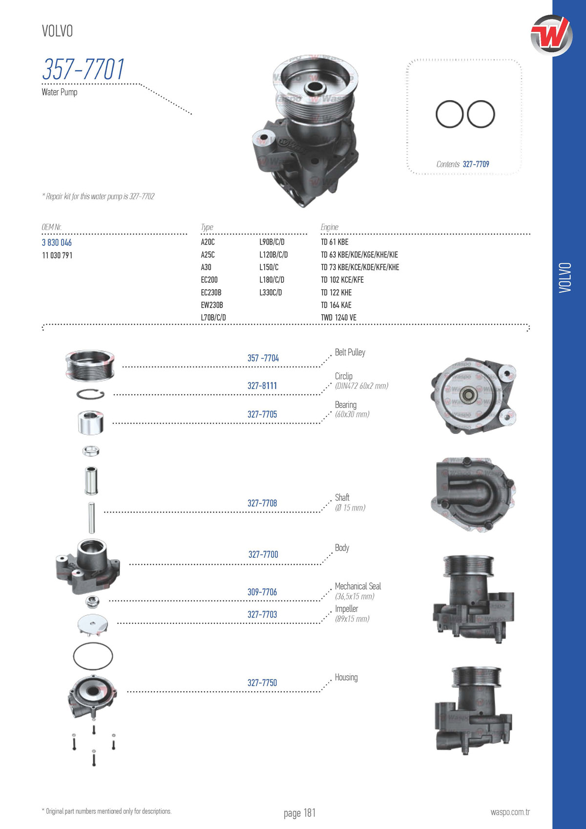 vmp-348237 VMPG-124128 - 357-7701 Water Pump | VMP Spares