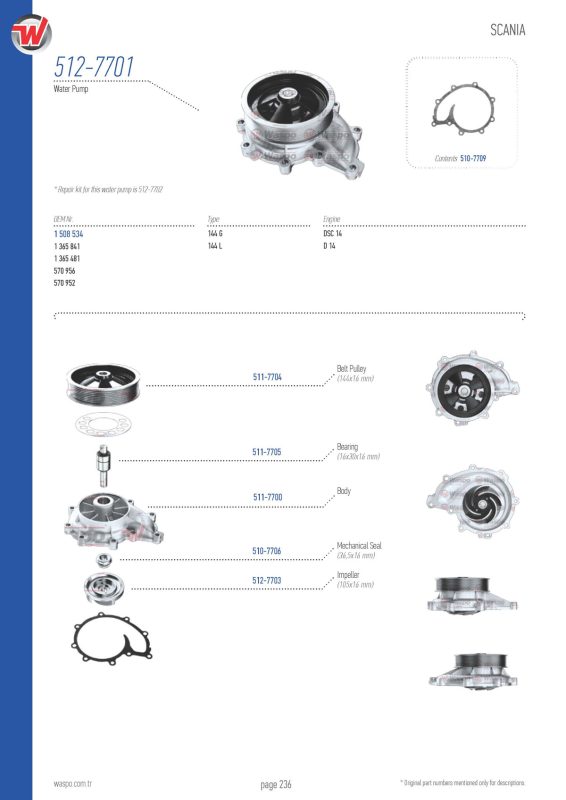 VMPG-40007 - 512-7701 Water Pump | VMP Spares