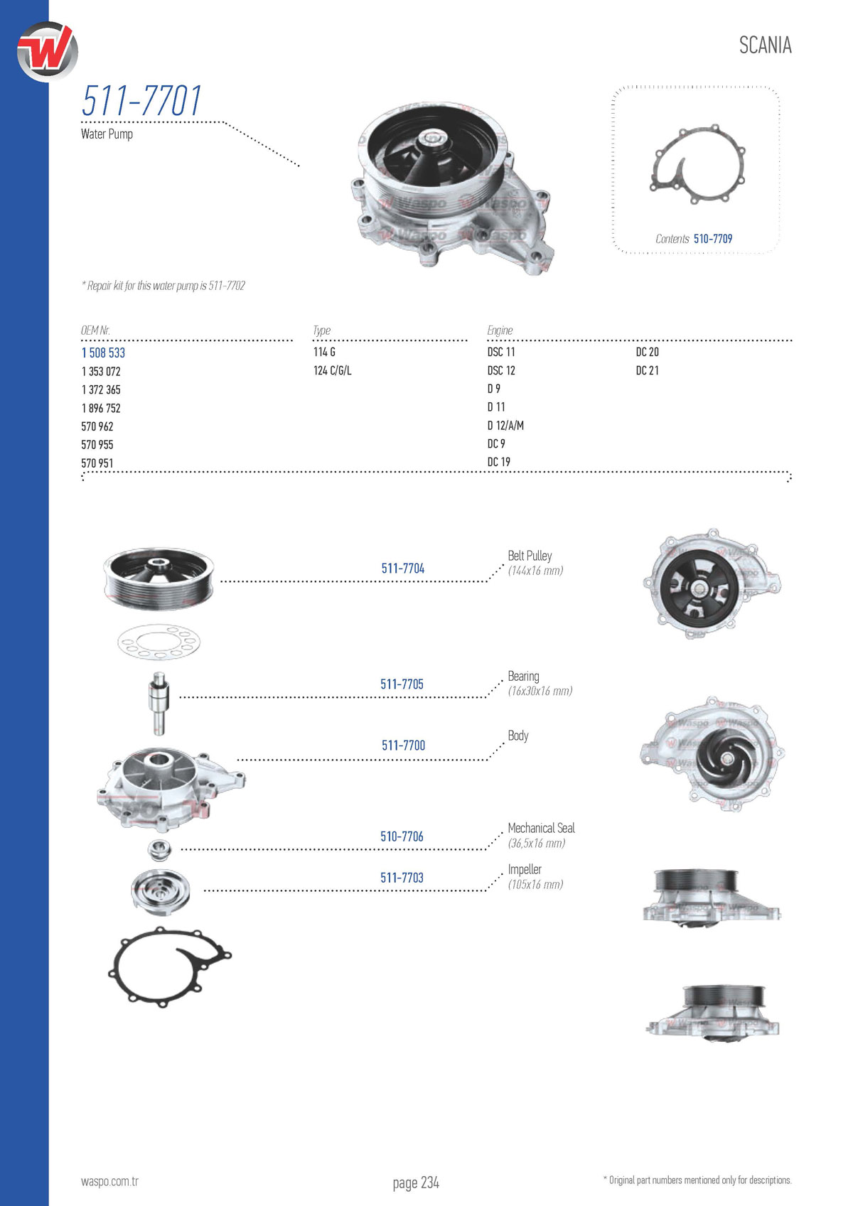 vmp-386951 VMPG-45061 - 511-7701 Water Pump | VMP Spares