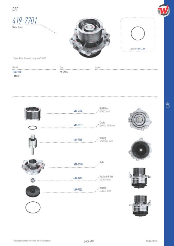 VMPG-124134 - 419-7701 Water Pump | VMP Spares