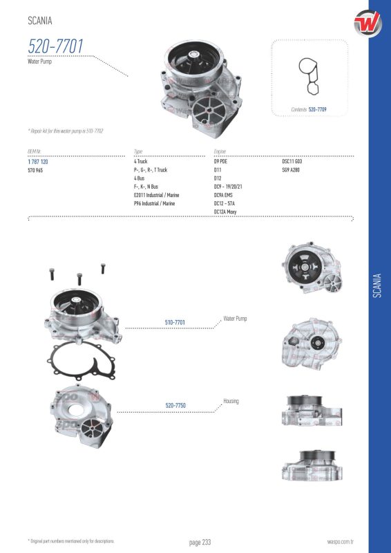 VMPG-124148 - 520-7701 Water Pump | VMP Spares