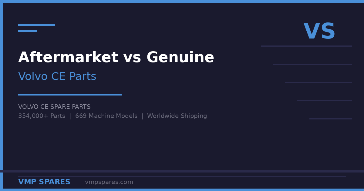 Aftermarket vs genuine Volvo CE parts - quality, cost and warranty comparison guide