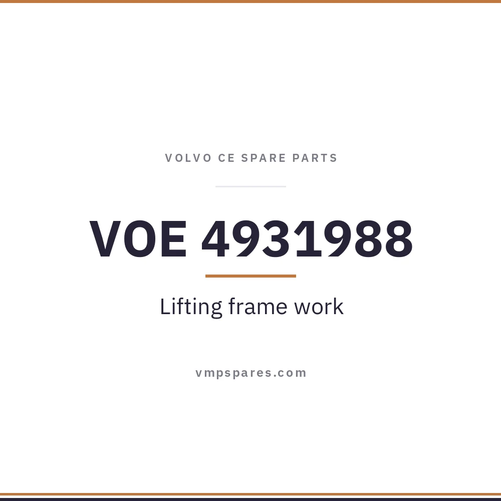 VOE 4931988 – Lifting frame work