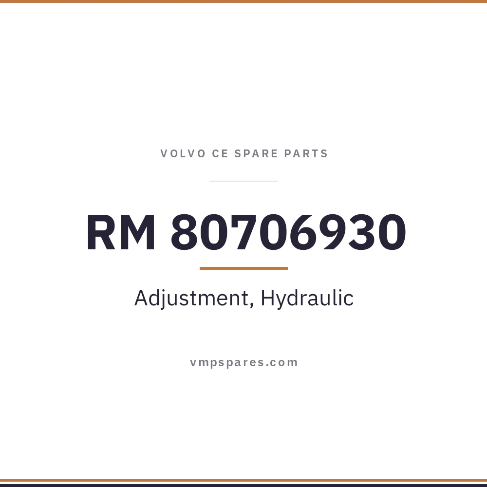 RM 80706930 – Adjustment, Hydraulic