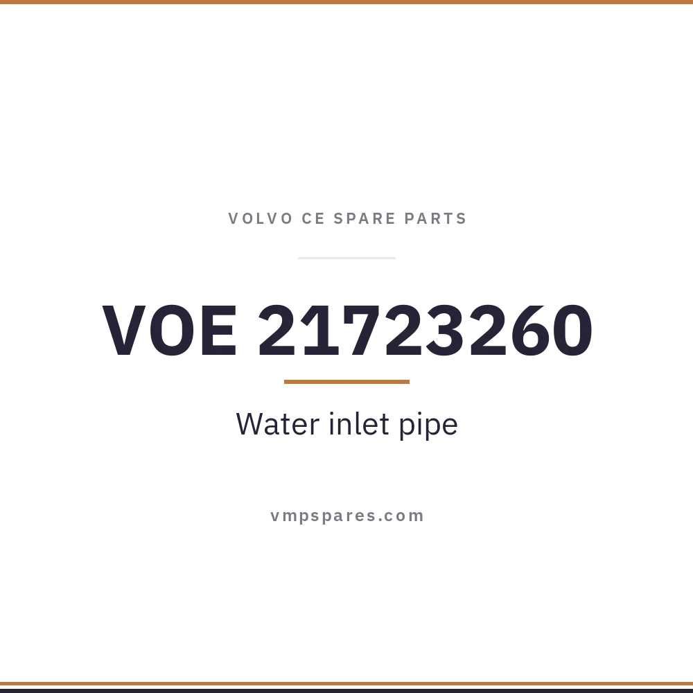 VOE 21723260 – Water inlet pipe