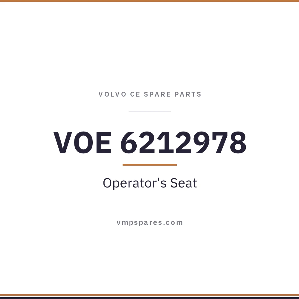 VOE 6212978 – Operator’s Seat