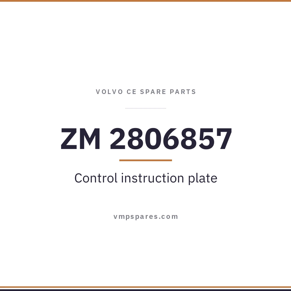 ZM 2806857 – Control instruction plate