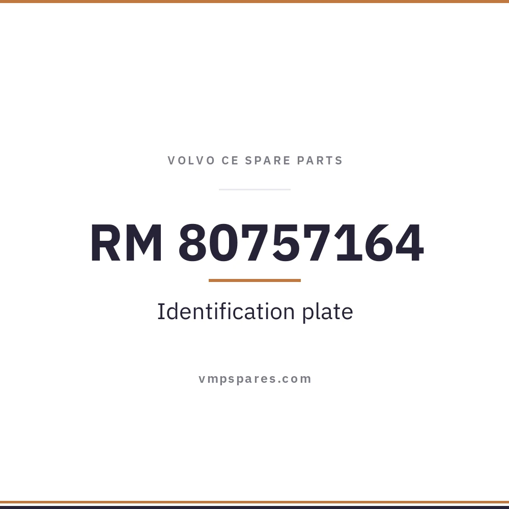 RM 80757164 – Identification plate