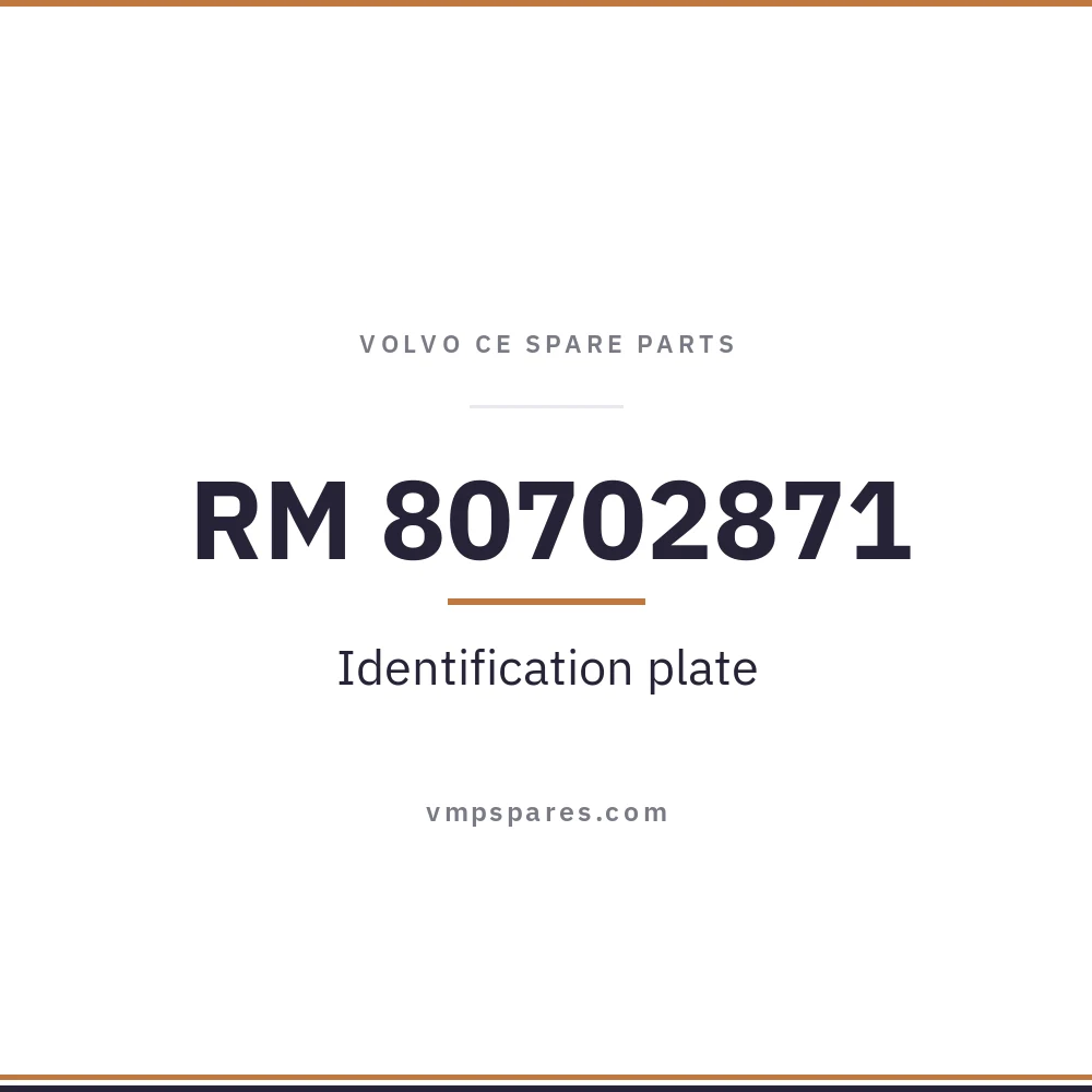 RM 80702871 – Identification plate