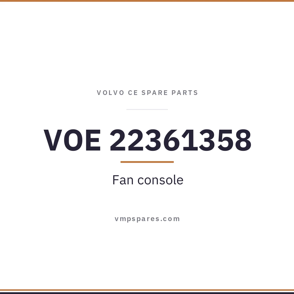 VOE 22361358 – Fan console