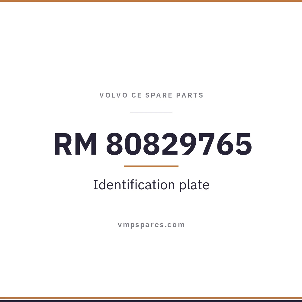 RM 80829765 – Identification plate