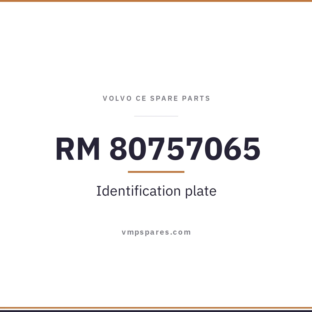RM 80757065 – Identification plate