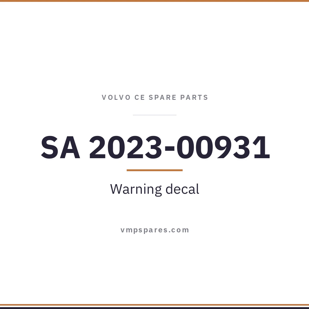 SA 2023-00931 – Warning decal