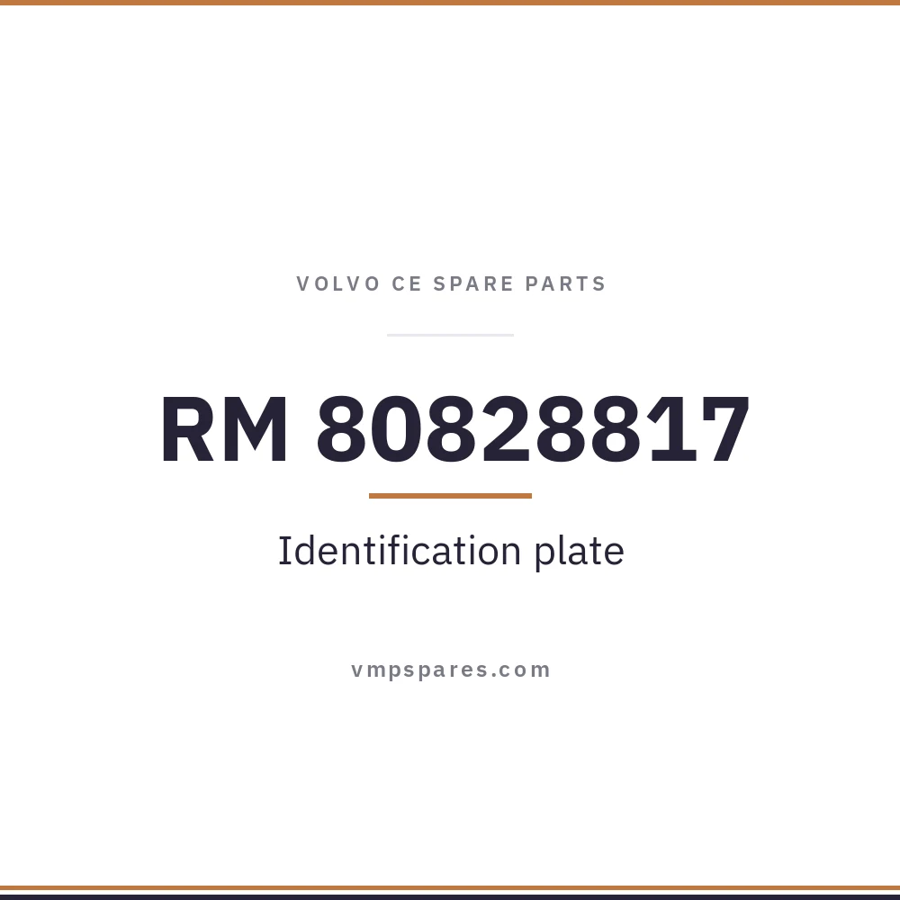 RM 80828817 – Identification plate