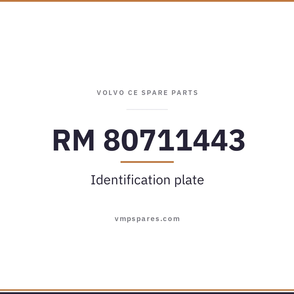 RM 80711443 – Identification plate