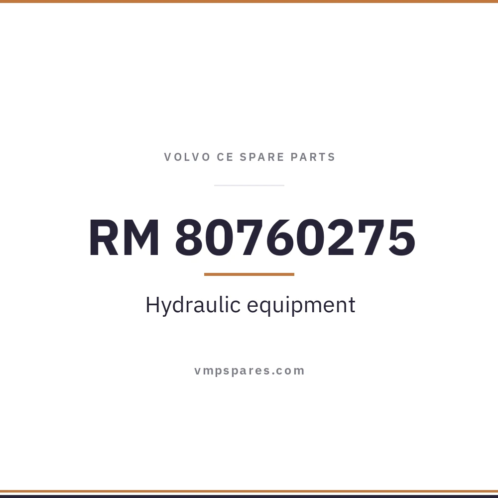 RM 80760275 – Hydraulic equipment