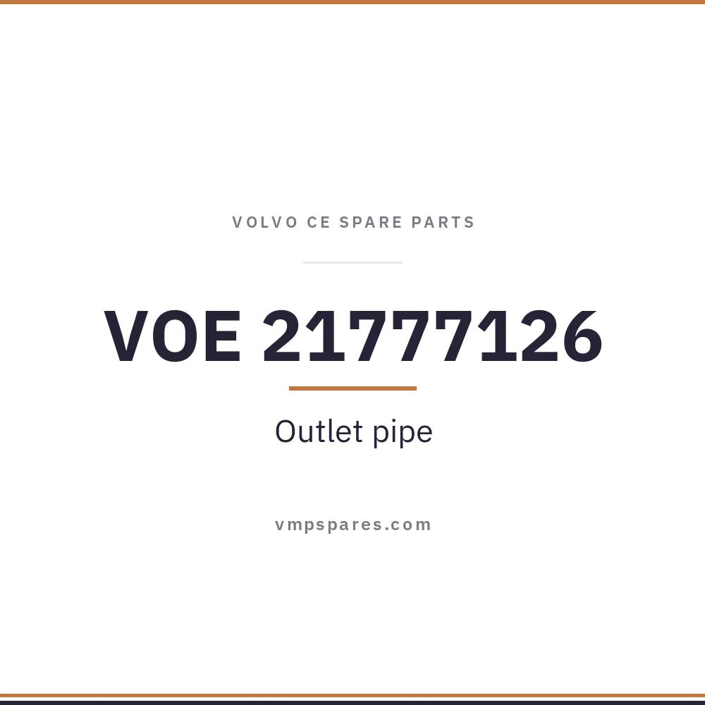VOE 21777126 – Outlet pipe