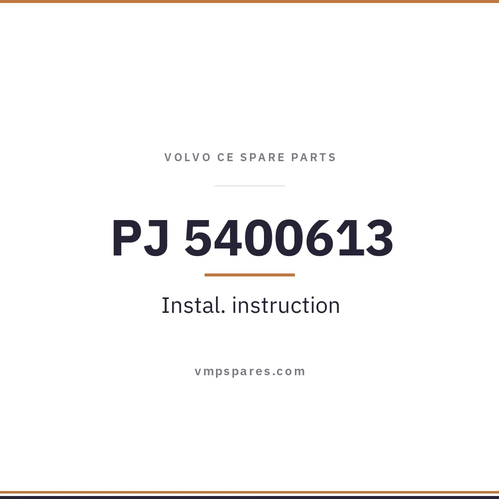 PJ 5400613 – Instal. instruction