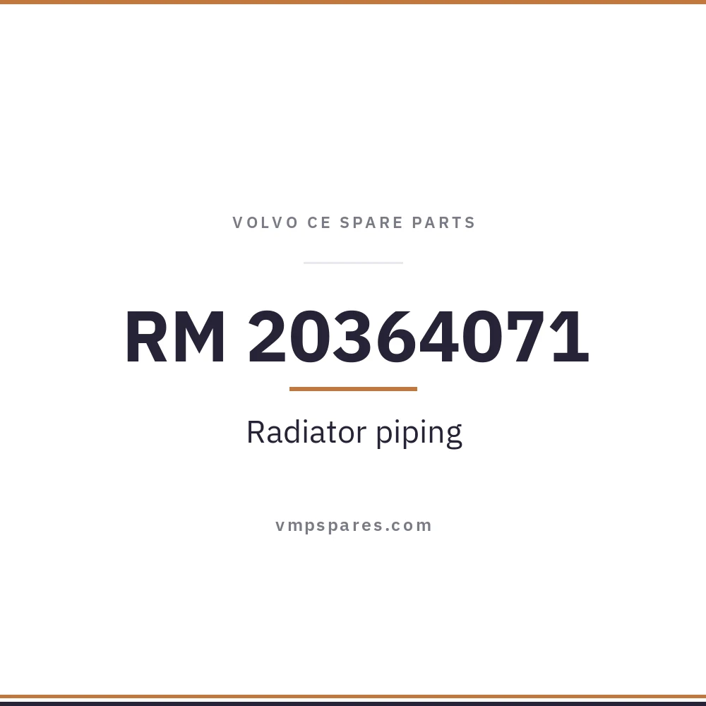 RM 20364071 – Radiator piping