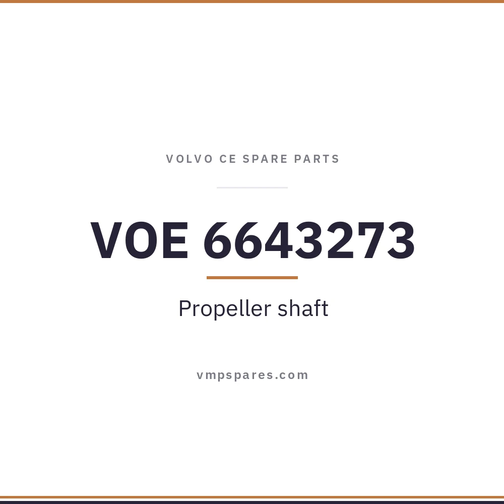 VOE 6643273 – Propeller shaft