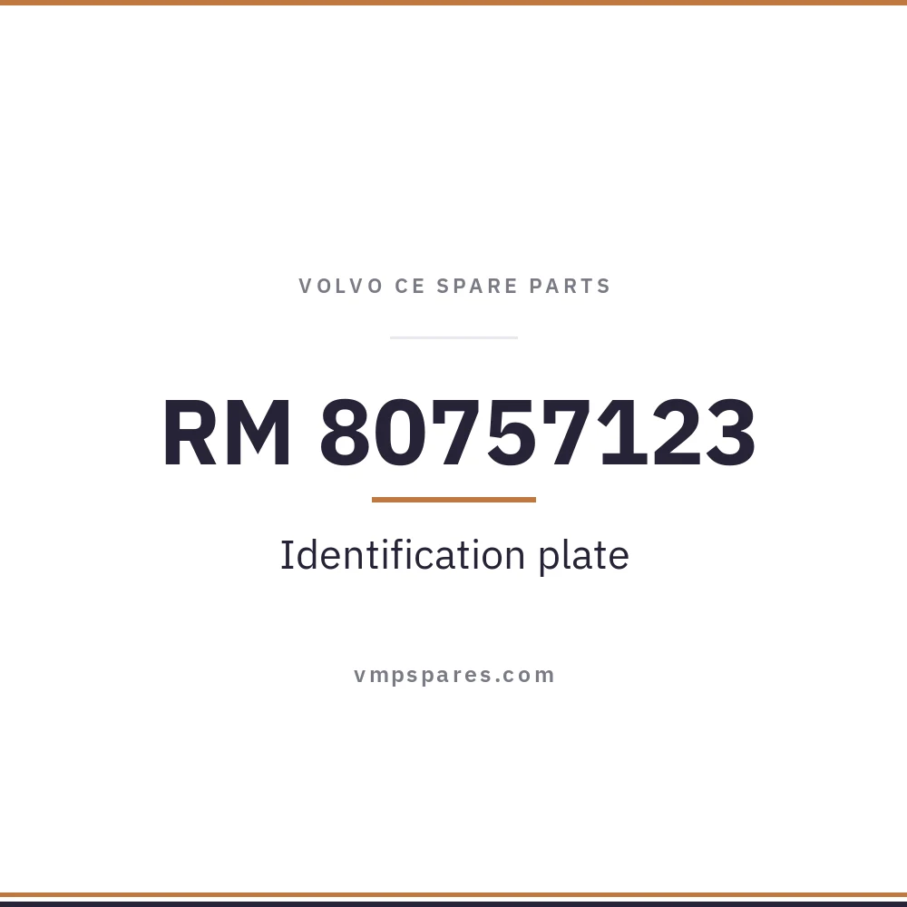 RM 80757123 – Identification plate