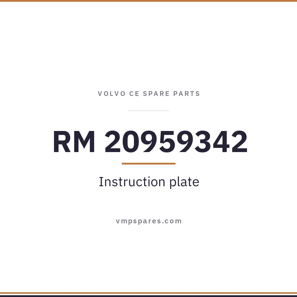RM 20959342 – Instruction plate