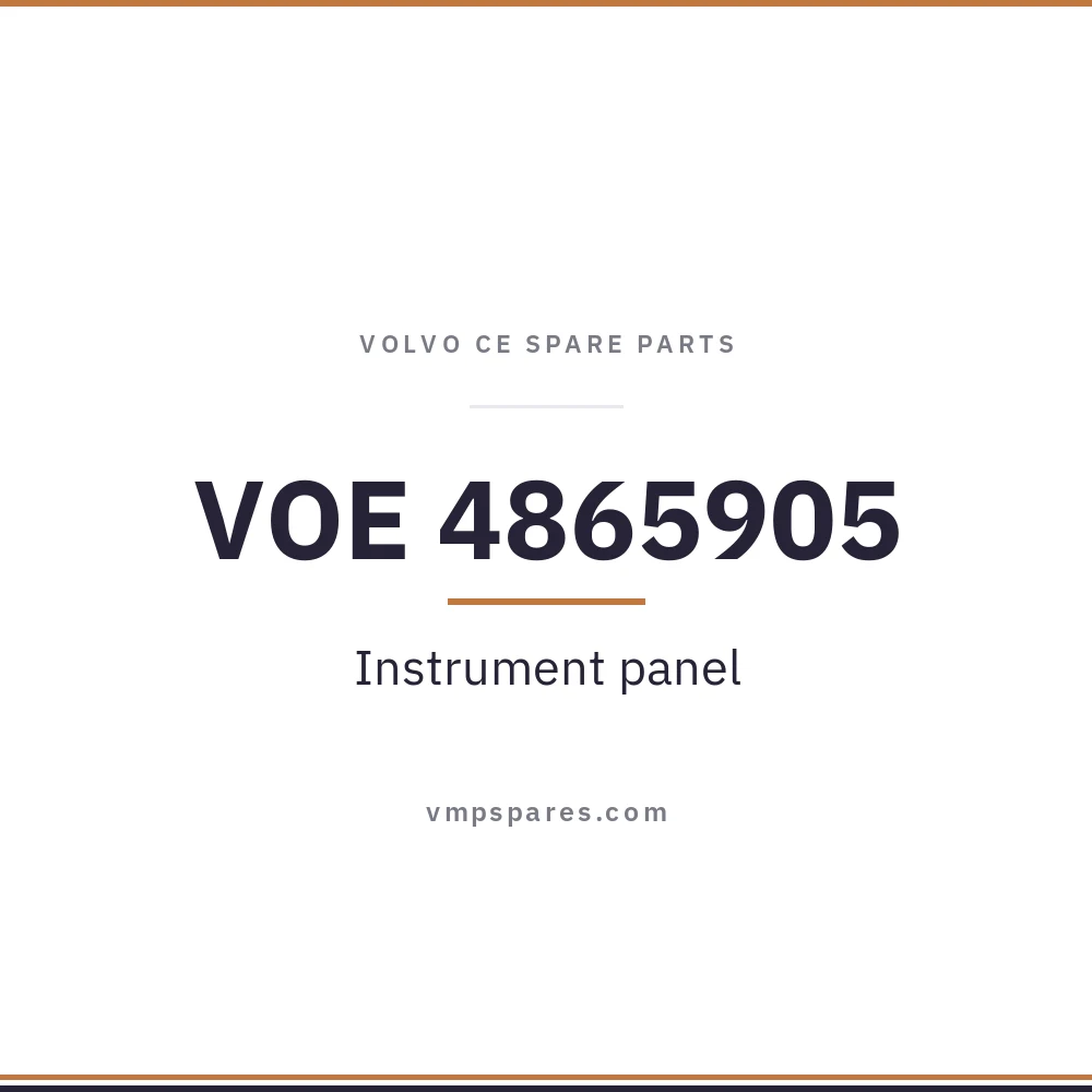 VOE 4865905 – Instrument panel