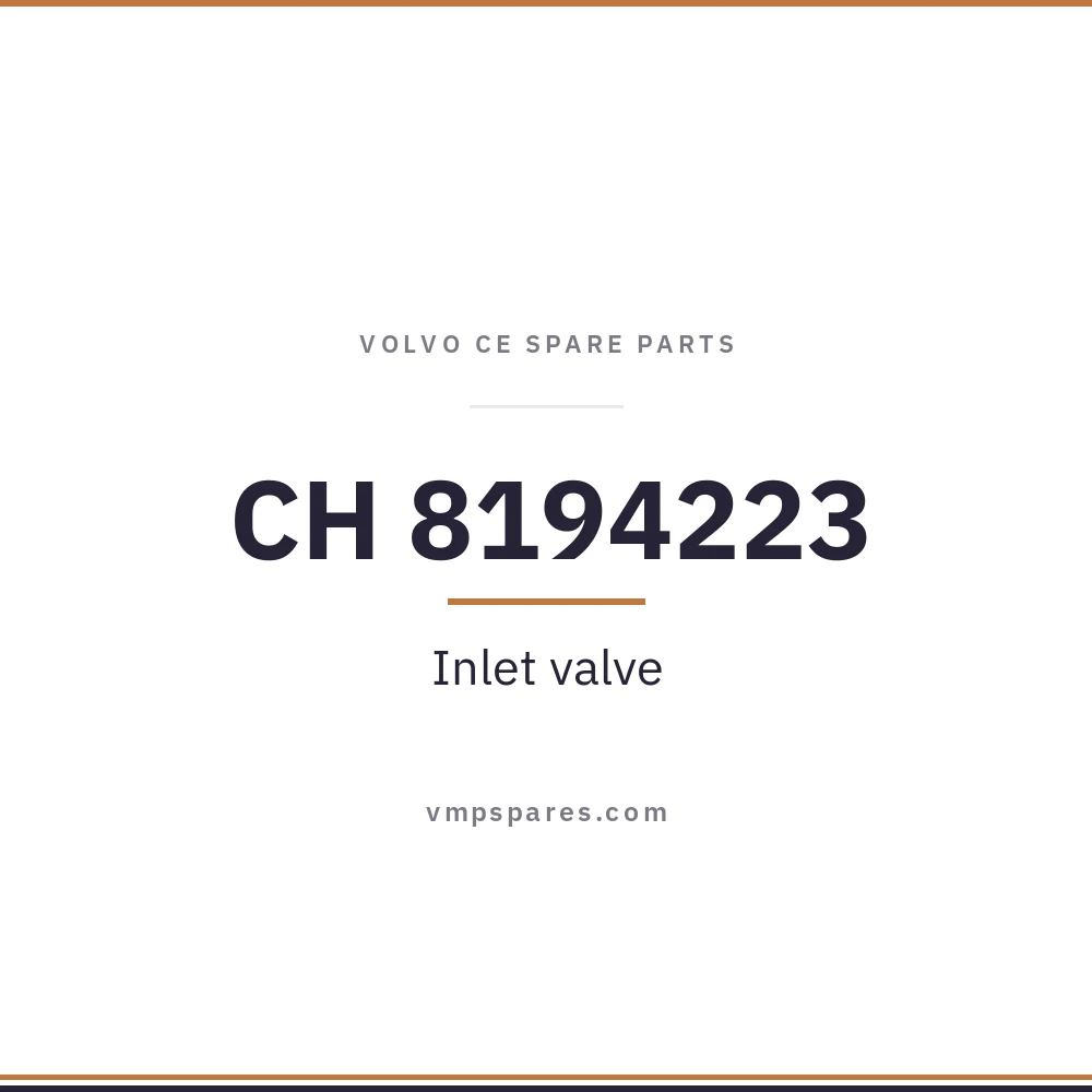 CH 8194223 – Inlet valve