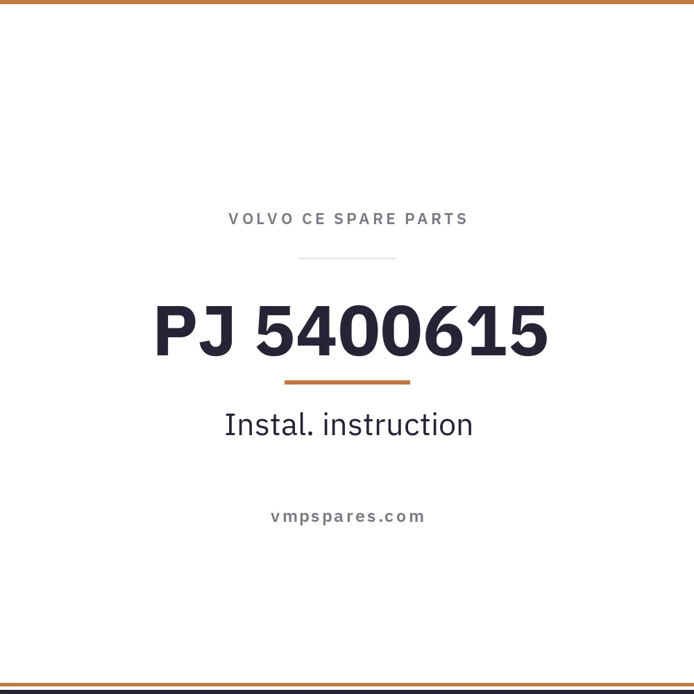 PJ 5400615 – Instal. instruction