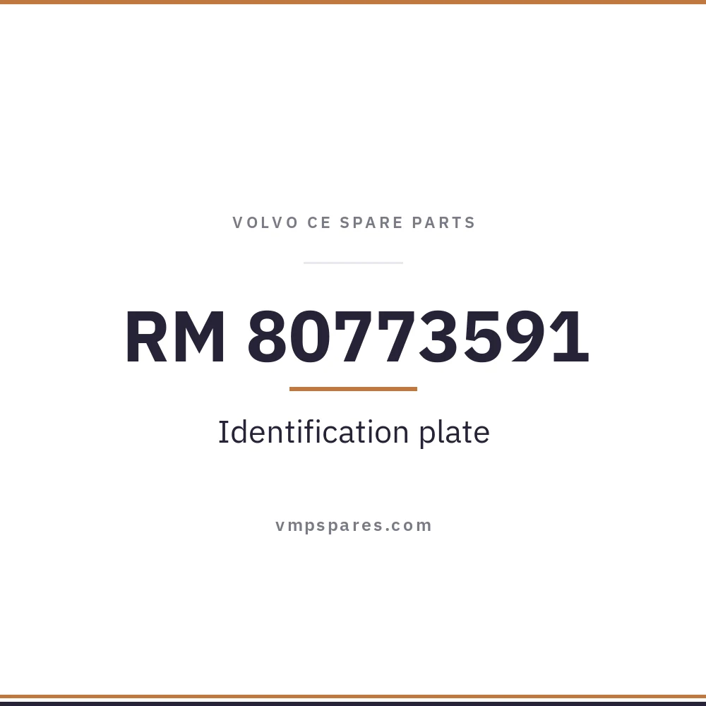 RM 80773591 – Identification plate