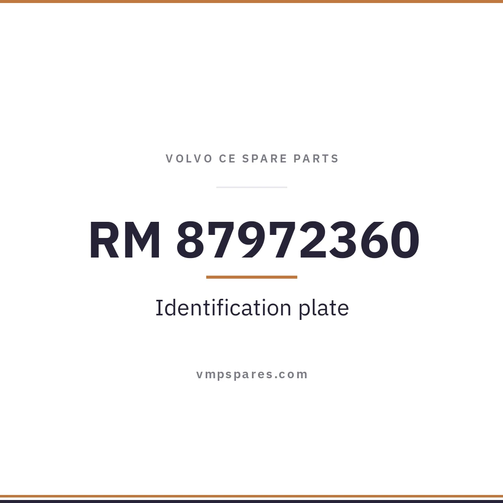 RM 87972360 – Identification plate