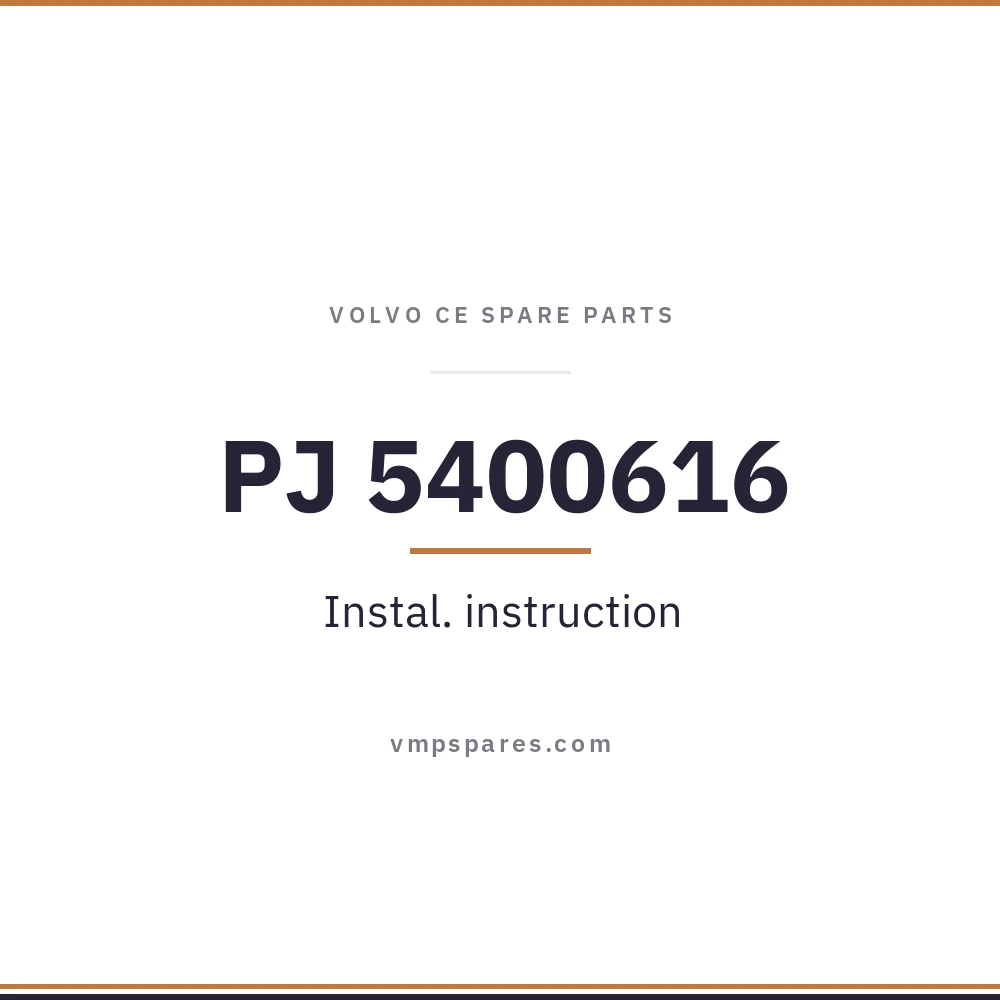 PJ 5400616 – Instal. instruction