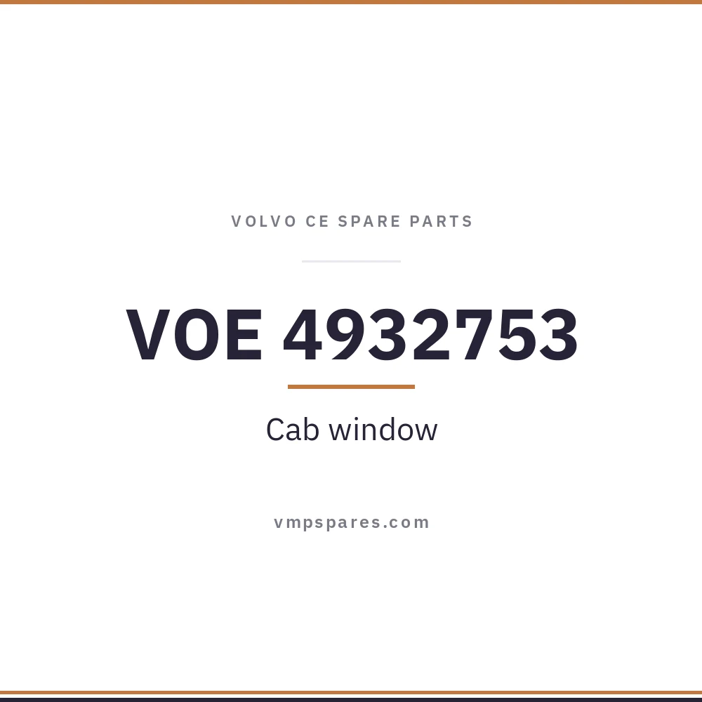 VOE 4932753 – Cab window