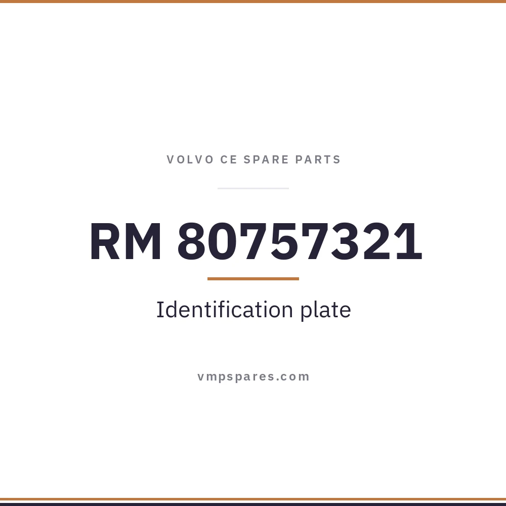 RM 80757321 – Identification plate