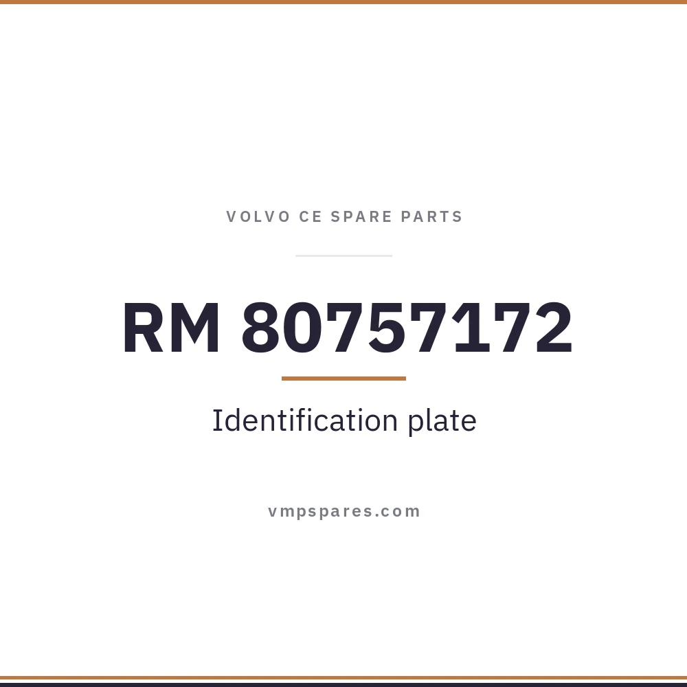 RM 80757172 – Identification plate