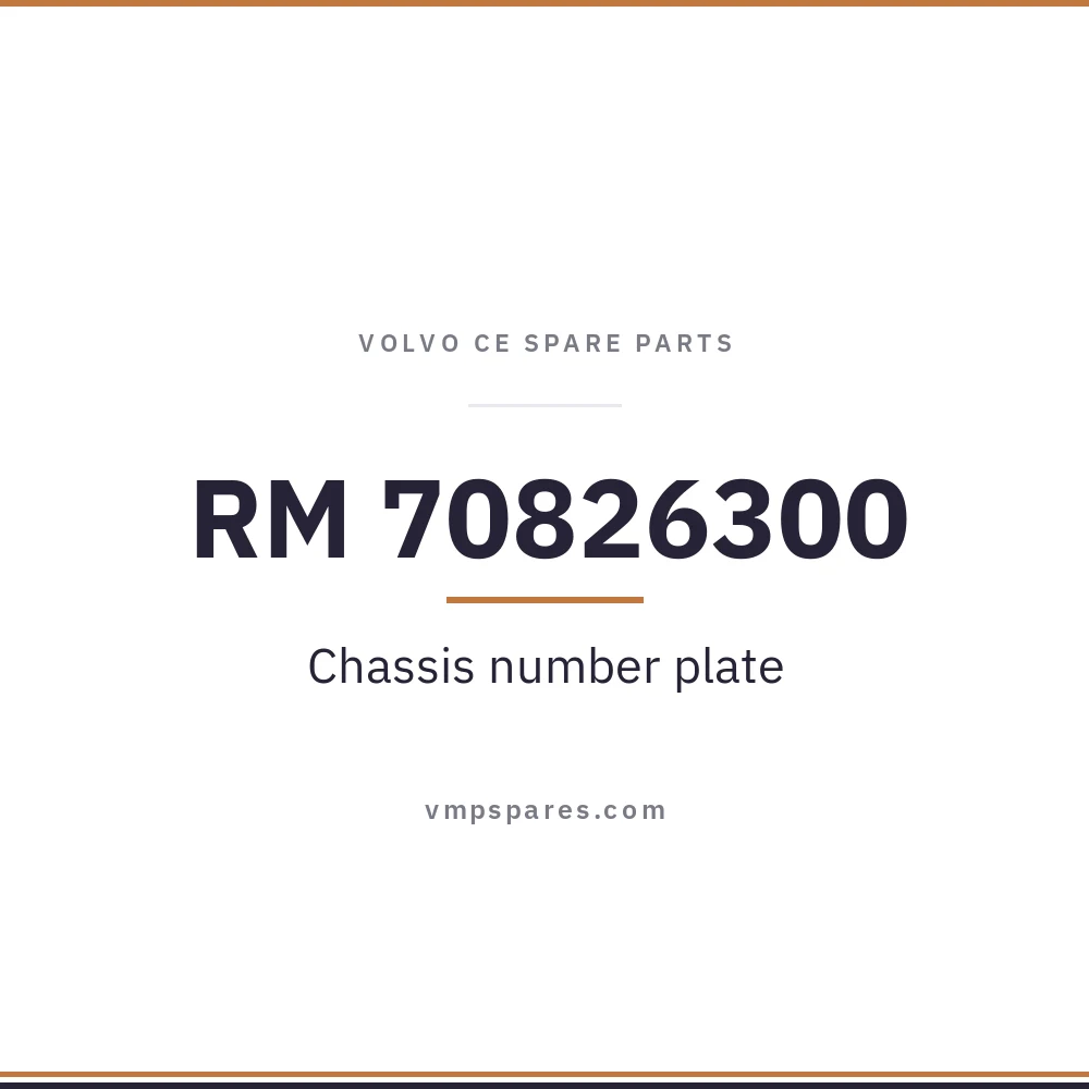 RM 70826300 – Chassis number plate