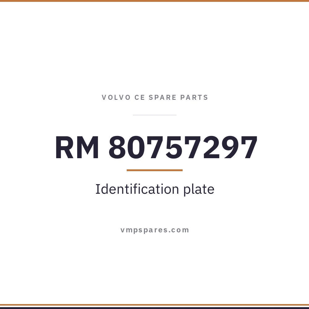 RM 80757297 – Identification plate