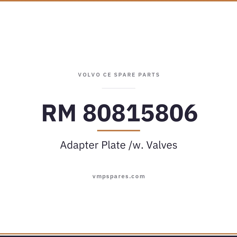 RM 80815806 – Adapter Plate /w. Valves
