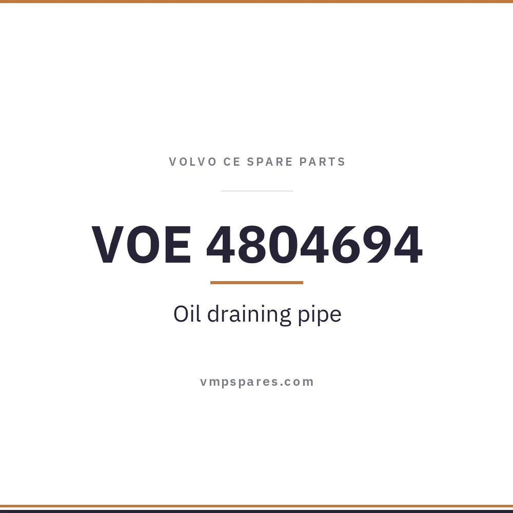 VOE 4804694 – Oil draining pipe