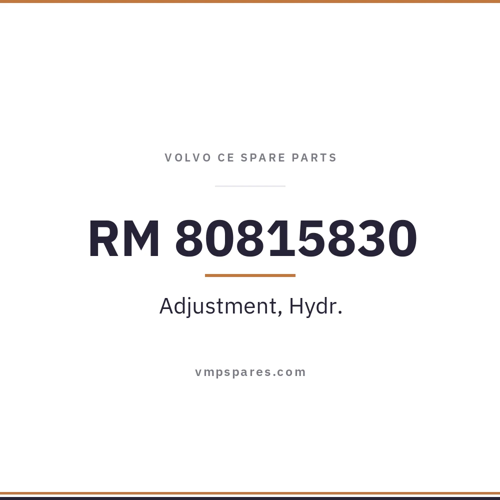 RM 80815830 – Adjustment, Hydr.