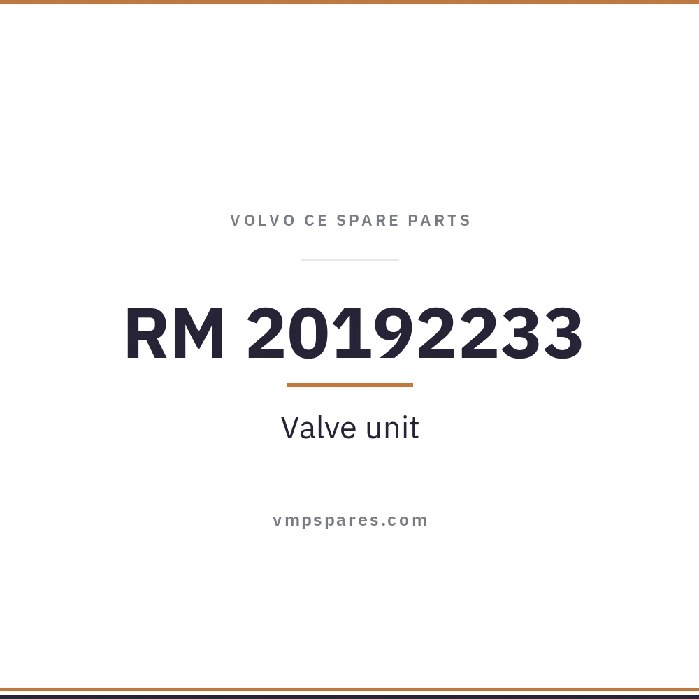 RM 20192233 – Valve unit