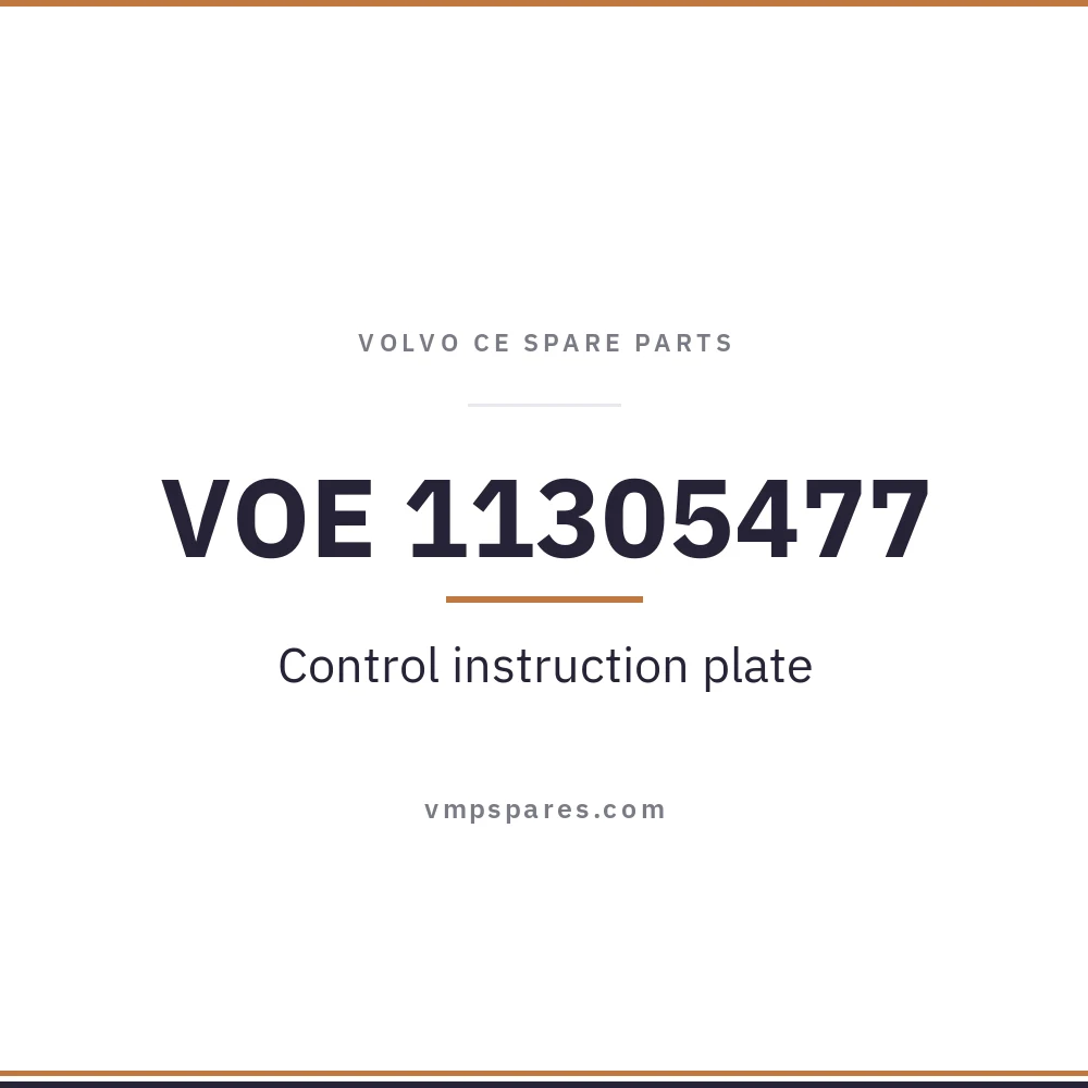 VOE 11305477 – Control instruction plate