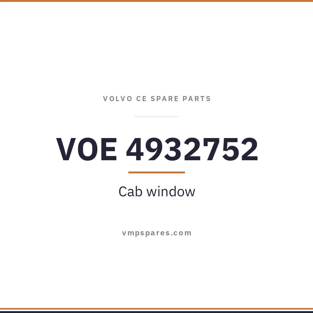 VOE 4932752 – Cab window
