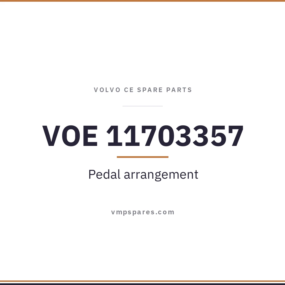 VOE 11703357 – Pedal arrangement