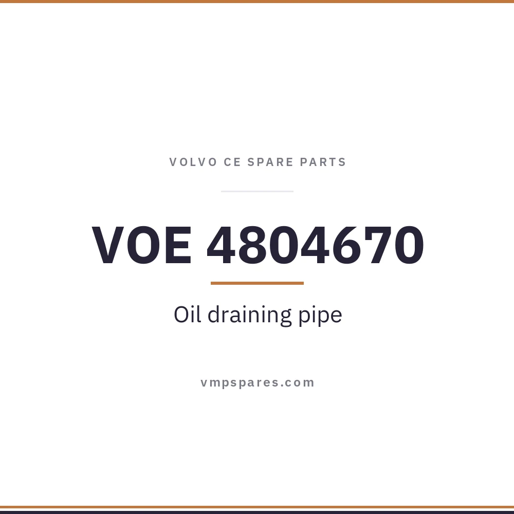 VOE 4804670 – Oil draining pipe