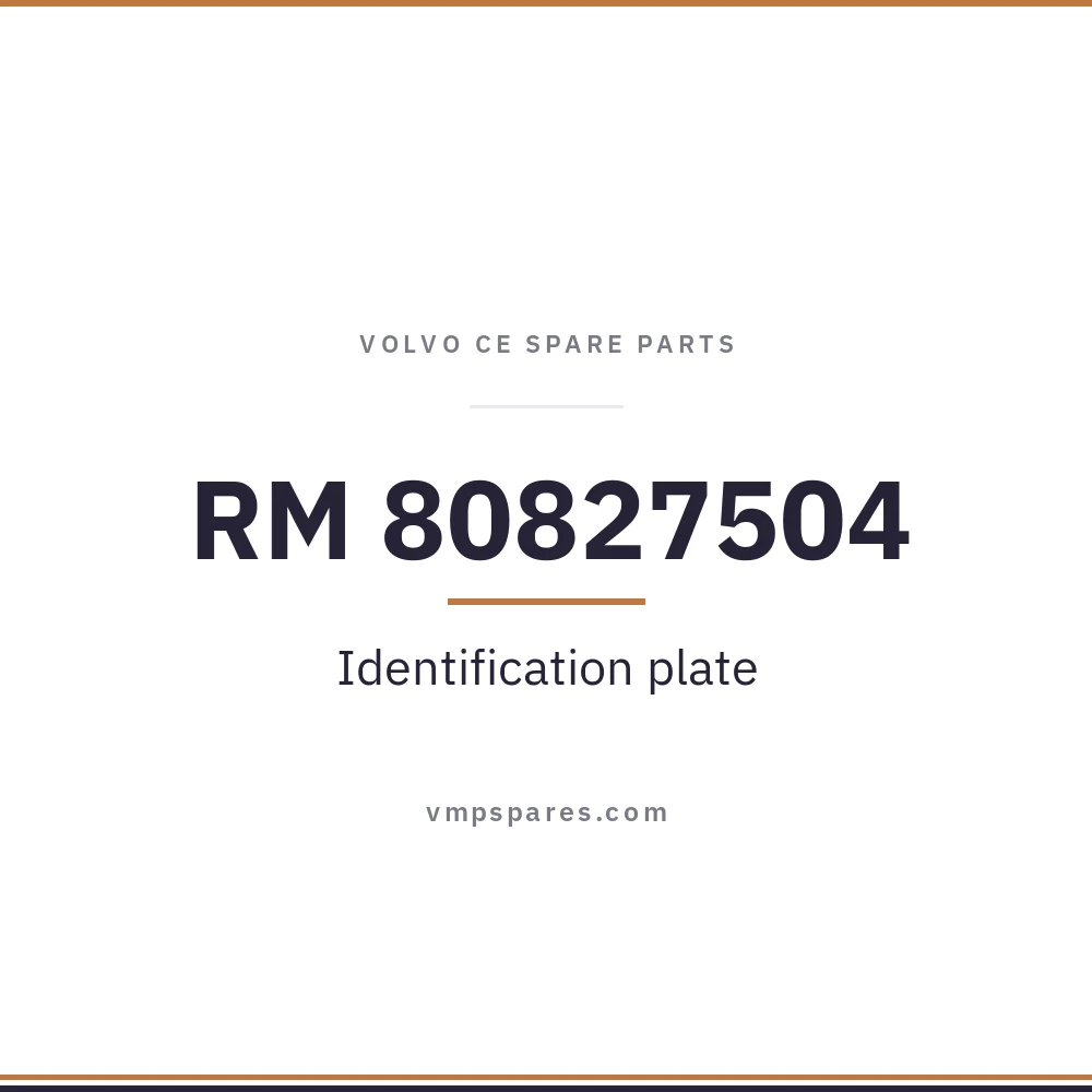 RM 80827504 – Identification plate