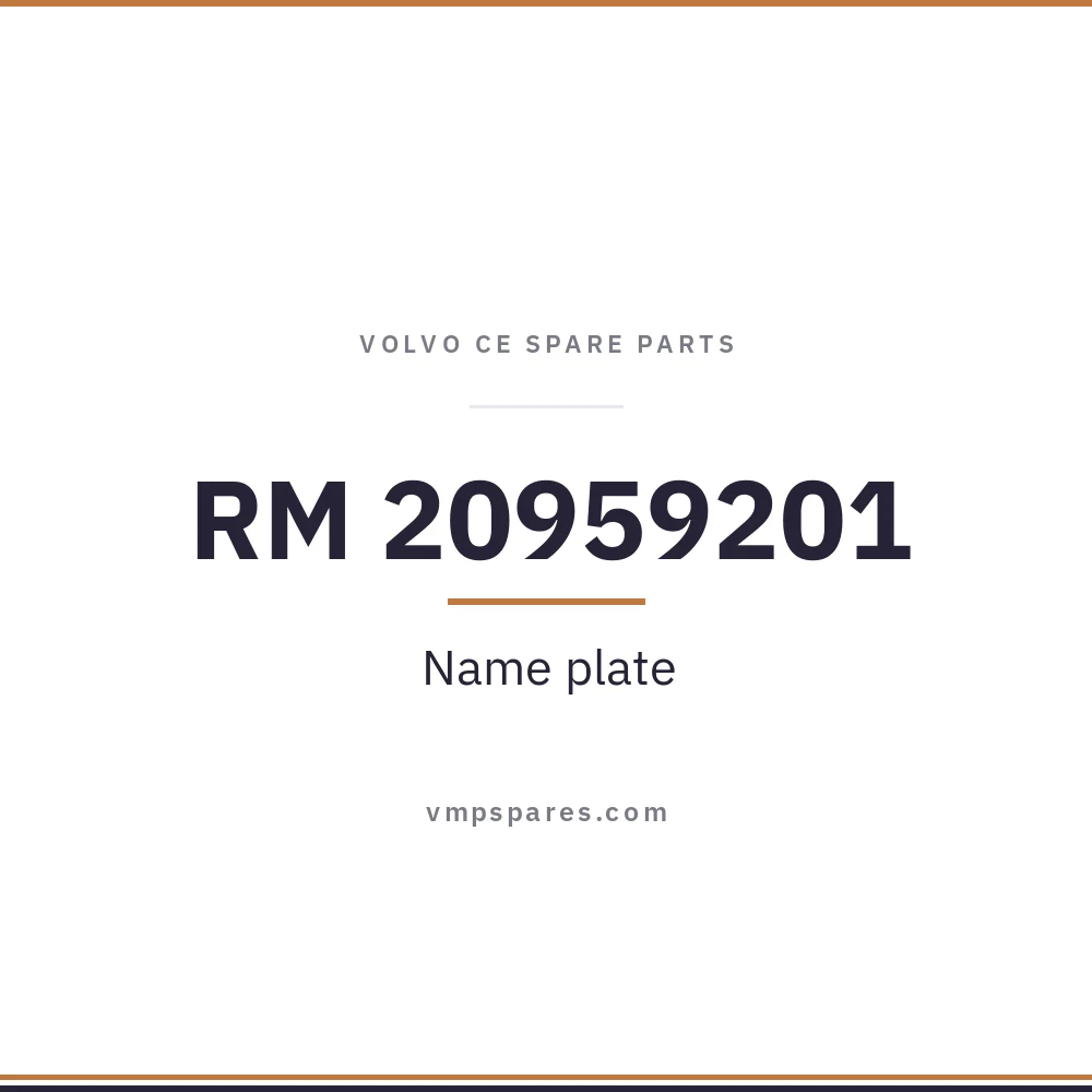 RM 20959201 – Name plate