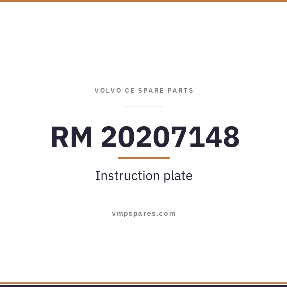 RM 20207148 – Instruction plate